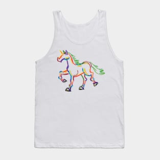 Colored Lines Unicorn Tank Top